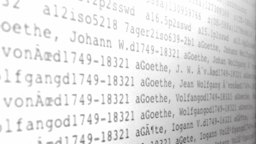 Metadatensatz zur Person Johann Wolfgang Goethes im Austauschformat MARC 21
