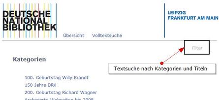 Übersicht des Webarchivs Übersicht des Webarchivs