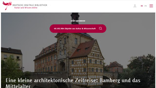 Screenshot of the homepage of the Deutsche Digitale Bibliothek (February 2022)