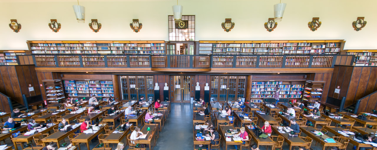 View of the German National Library’s humanities reading room in Leipzig