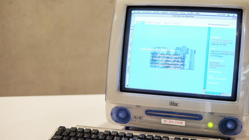 The German National Library’s website in 1997, shown on a contemporary computer