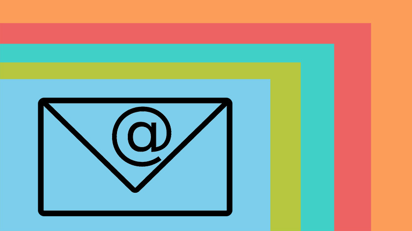 Envelope and e-mail symbol on the area colours of the website (graphic) 