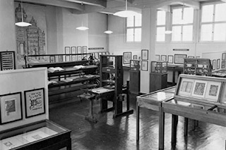 View into the museum's permanent exhibition at the Deutsche Bücherei site