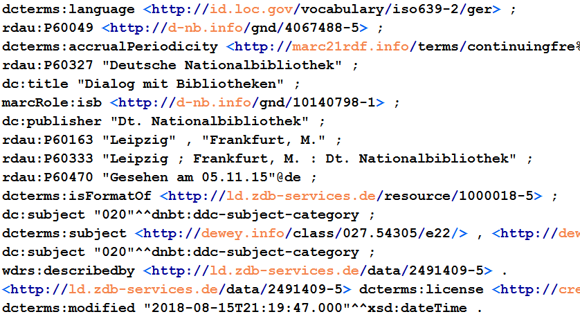 Datensatz aus der Zeitschriftendatenbank im Format MAR21; hier für unsere Publikation „Dialog mit Bibliotheken"