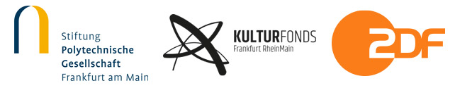 Logos der Stiftung Polytechnischen Gesellschaft Frankfurt am Main, des Kulturfonds Frankfurt RheinMain sowie des Zweiten Deutschen Fernsehens