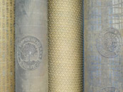 Vier Wasserzeichenwalzen in der Ausstellung des Deutschen Buch- und Schriftmuseums Vier Wasserzeichenwalzen in der Ausstellung des Deutschen Buch- und Schriftmuseums