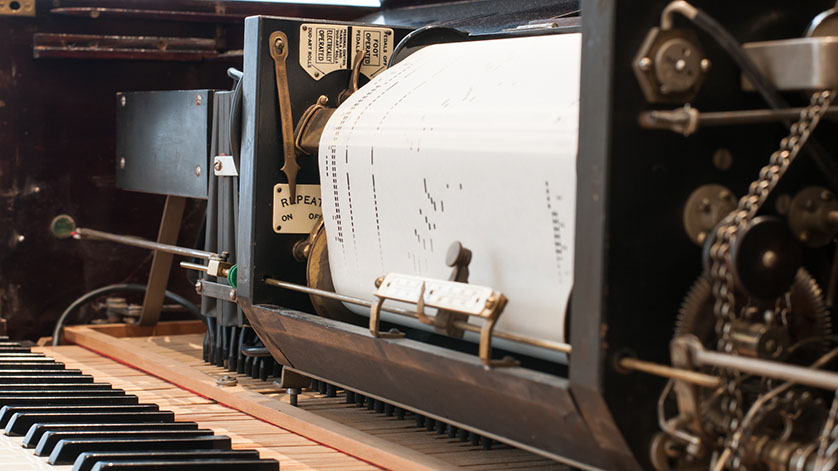 Historischer Reproduktionsflügel „Duo Steck Art“, 1925 (Teilansicht)  Historischer Reproduktionsflügel „Duo Steck Art“, 1925 (Teilansicht)