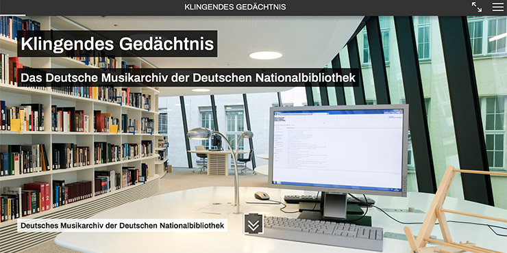 Startbildschirm der virtuellen Ausstellung „Klingendes Gedächtnis“ Startbildschirm der virtuellen Ausstellung „Klingendes Gedächtnis“