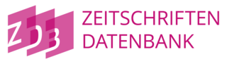 Das Logo der Zeitschriftendatenbank in Magenta auf schwarzem Hintergrund