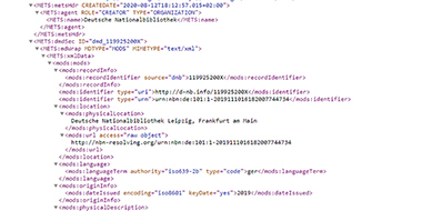XML-Code im METS-Format XML-Code im METS-Format