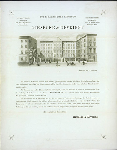 Geschäftsrundschreiben von Giesecke & Devrient 1858