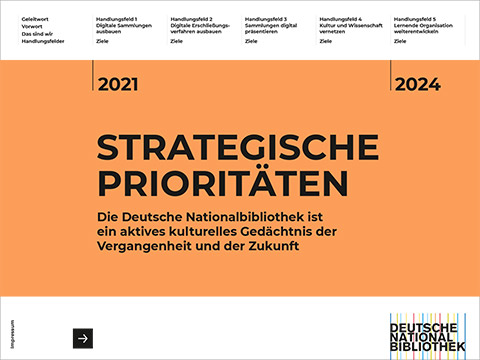 Titelblatt "Strategische Prioritäten 2012-2024" der Deutschen Nationalbibliothek