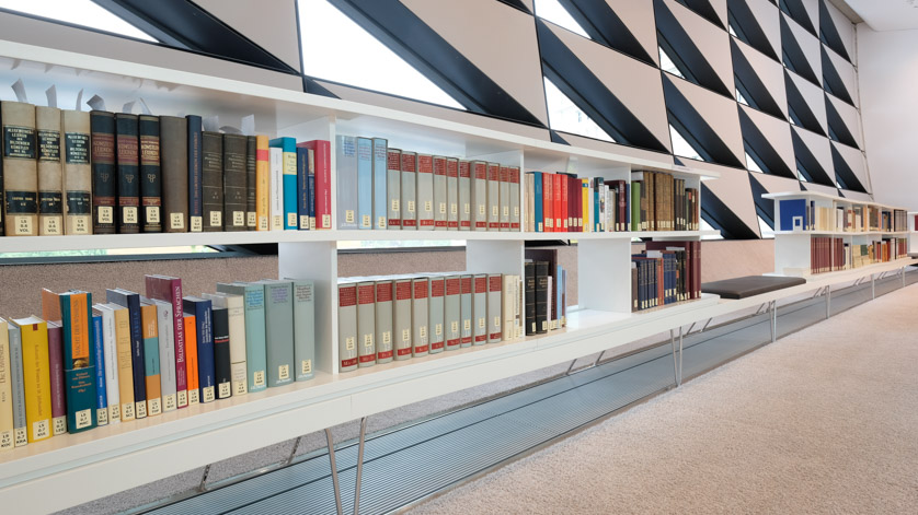 Reference library in the reading room of the German Museum of Books and Writing at the German National Library in Leipzig