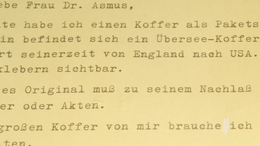 Excerpt from a typewritten letter from Irene Nielsen to the German Exile Archive 1933–1945.