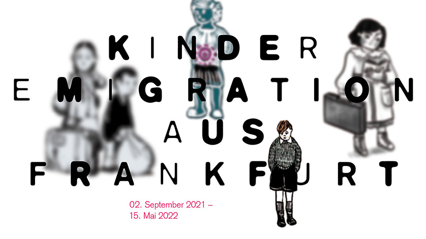 Exhibition poster with all cartoon characters of the exhibition child emigration from Frankfurt Exhibition poster with all cartoon characters of the exhibition child emigration from Frankfurt