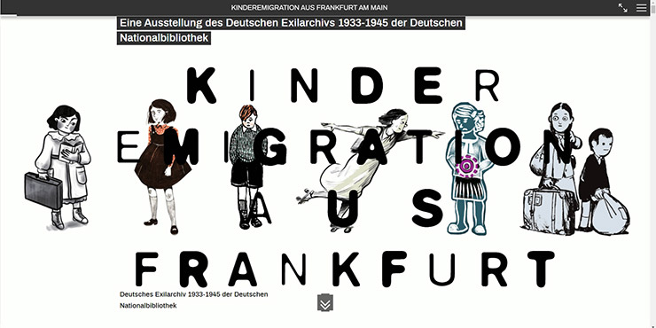 Screenshot of the virtual exhibition "Child emigration from Frankfurt"