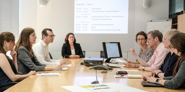 Working atmosphere during a project meeting at the German National Library in Frankfurt am Main