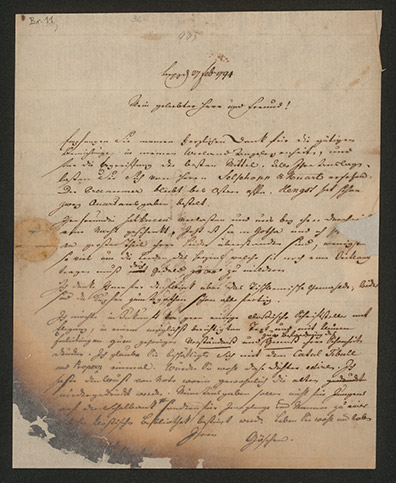 Letter from Georg Joachim Göschen to August Wilhelm Schlegel in Amsterdam. Leipzig, 27.2.1794.. Letter from Georg Joachim Göschen to August Wilhelm Schlegel in Amsterdam. Leipzig, 27.2.1794..